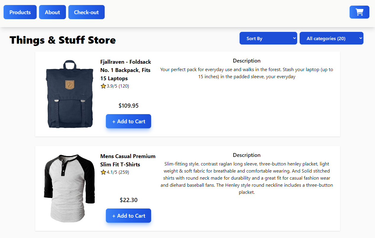 e-commerce screenshot